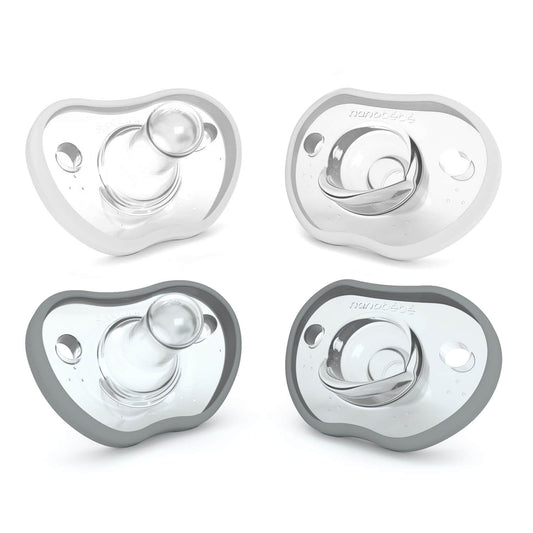 Flexy Soother - 0-3m Grey & White 4pk