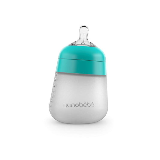 Nanobébé US Flexy Silicone Baby Bottle - 9oz Teal Single