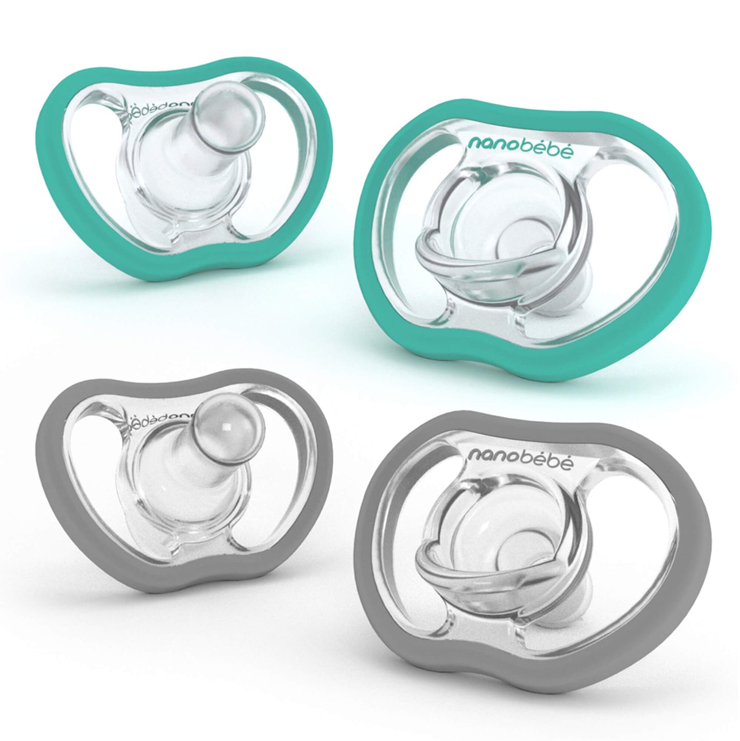 Flexy Active Soother - 4m+ Teal & Cool Grey 4pk