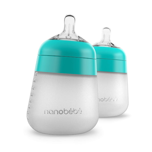 Flexy Silicone Baby Bottle - 270ml Teal 2pk