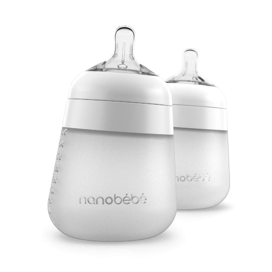Flexy Silicone Baby Bottle - 270ml White 2pk