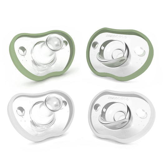 Flexy Soother - 0-3m Sage & White 4pk