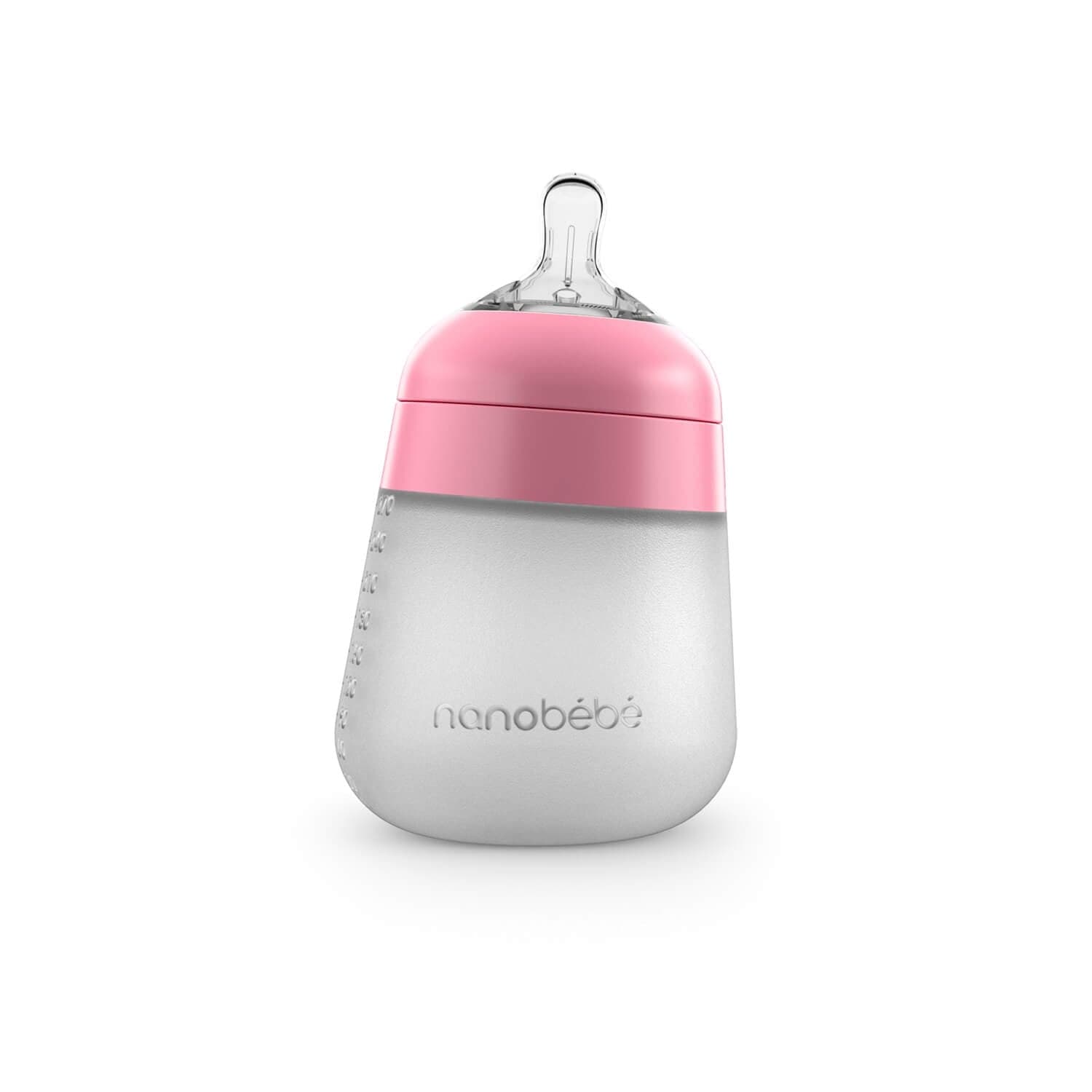 Nanobébé US Flexy Silicone Baby Bottle - 9oz Pink Single