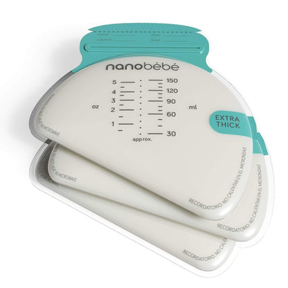 nanobebe 25 Breastmilk Storage Bags & Organizer – Fast, Even Thawing & Warming, Save Space & Track Pumping – Freezer & Fridge Breastfeeding Supplies